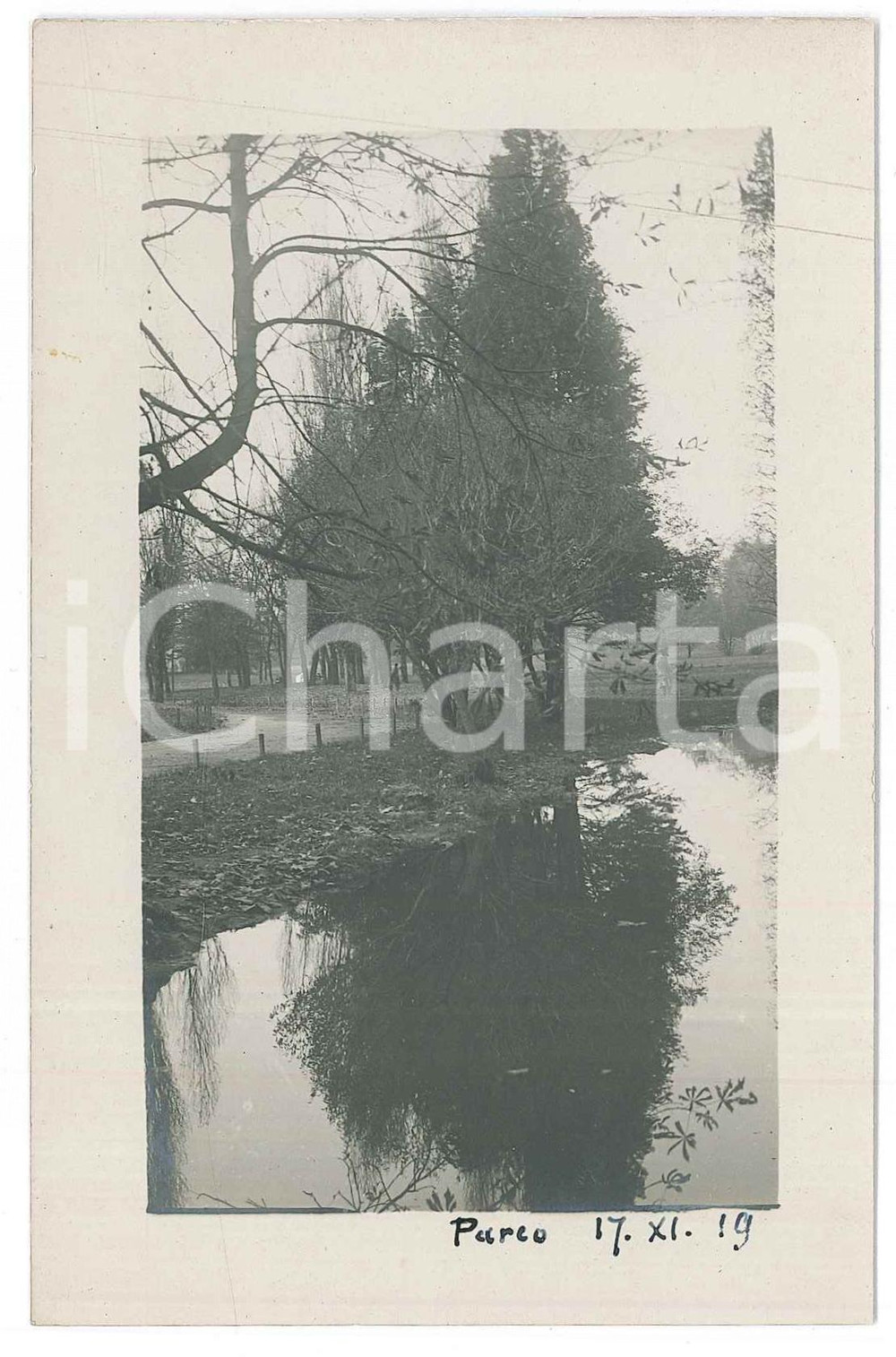 1919 MILANO Parco Sempione (?) Scorcio - Fotografia Raffaele PEDRETTI  Fotografia d'epoca in formato cartolina postale.FOTOGRAFO: Raffaele Pedretti FAIR/discreto Lievi smussature agli angoli Formato: FP originale e autentica 1