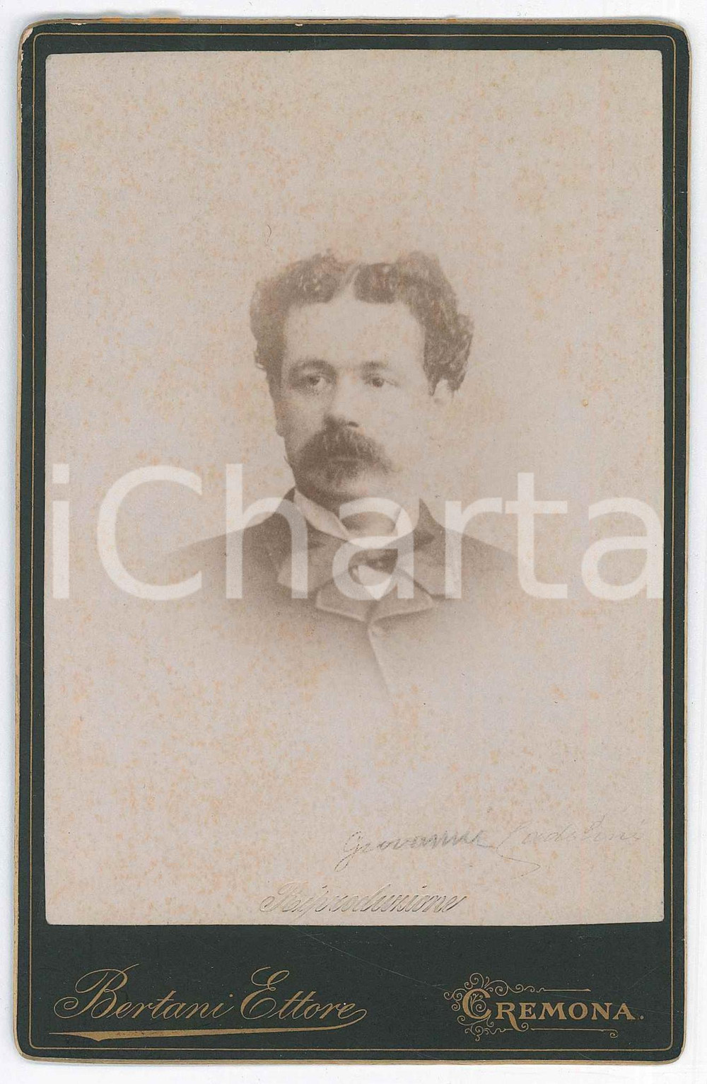 Fotografia d epoca originale 1890 ca MILANO Giovanni CADOLINI patriota  Ritratto  Foto Ettore BERTANI 11x16 1