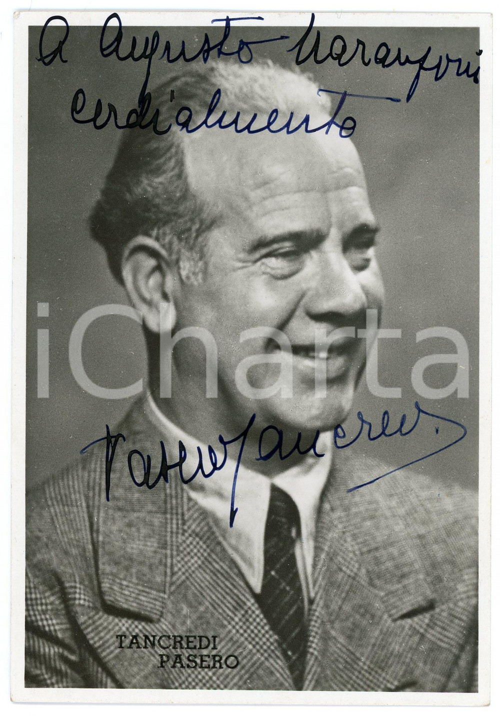 1950 ca LIRICA Basso Tancredi PASERO - Foto con AUTOGRAFO 10x15 cm Fotografia seriale d'epoca, con autografo. CONDIZIONI: F (lievi piegature)FORMATO: 10x15 cm     originale e autentica 1