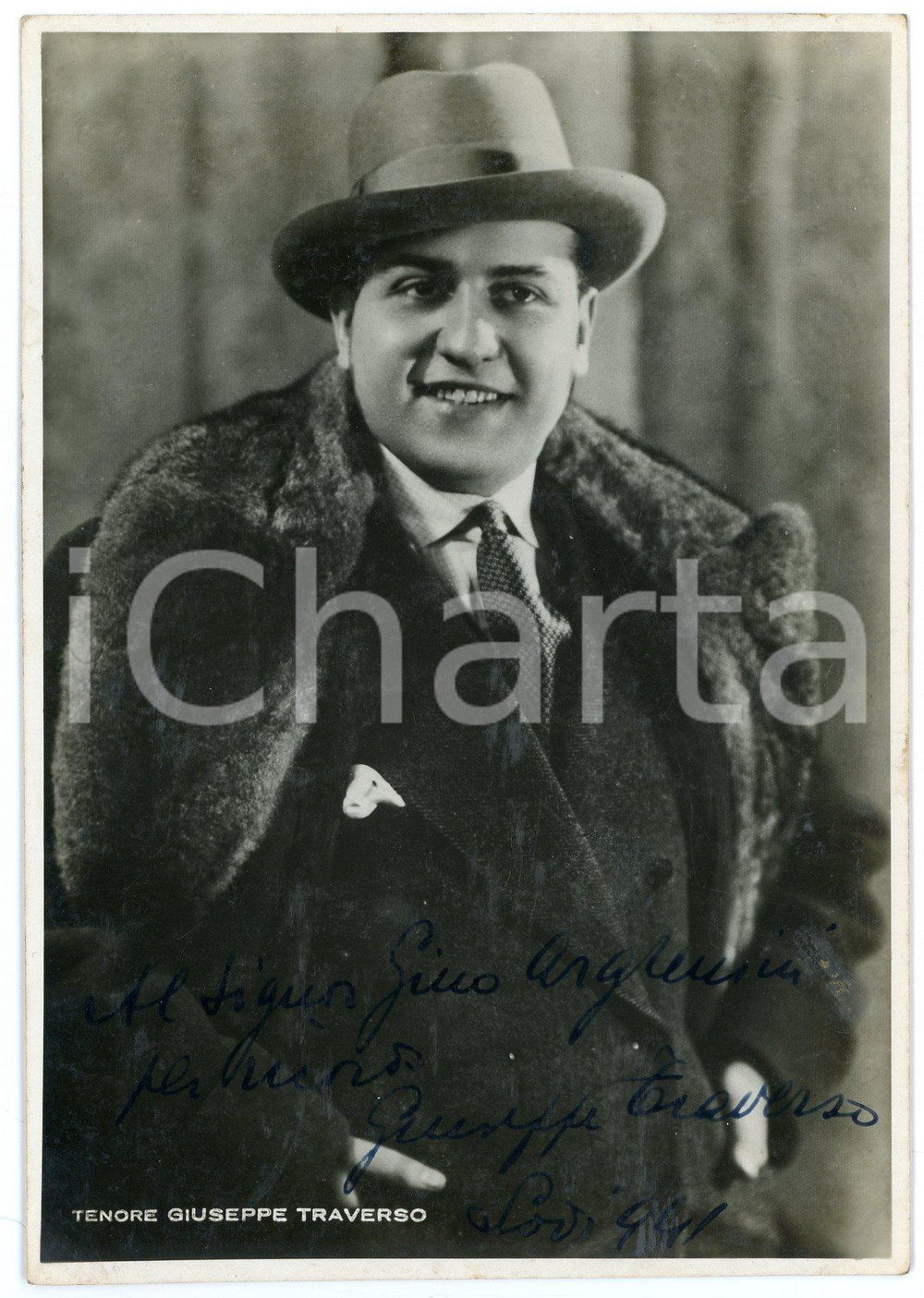 1941 LIRICA Tenore Giuseppe TRAVERSO - Ritratto - Foto con AUTOGRAFO 10x15 Fotografia seriale d'epoca, con autografo. CONDIZIONI: GFORMATO: 10x15 cm     originale e autentica 1