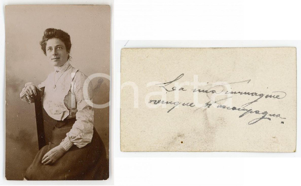 1900 ca ITALIA Ritratto femminile - Fotografia 3x6 cm  Fotografia originale d'epoca.CONDIZIONI: GOODFORMATO: 3x6 cm    originale e autentica 1