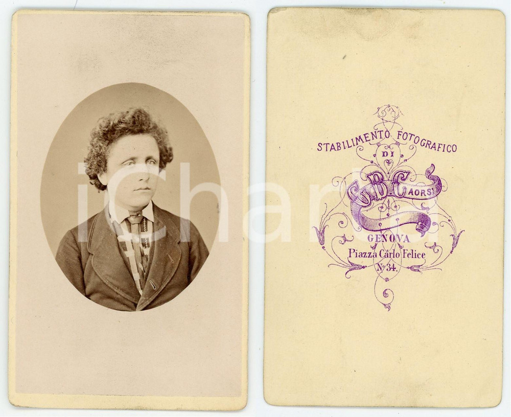 1900 ca GENOVA Ritratto di un intellettuale - Foto G. B. CAORSI - CDV  Fotografia originale d'epoca.CONDIZIONI: FAIR FORMATO: CDV    originale e autentica 1