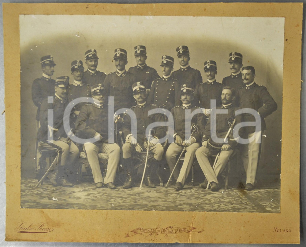 Fotografia d epoca originale 1880 ca MILANO REGIO ESERCITO 29° Reggimento Fanteria  Ufficiali Foto 42x34 cm 1