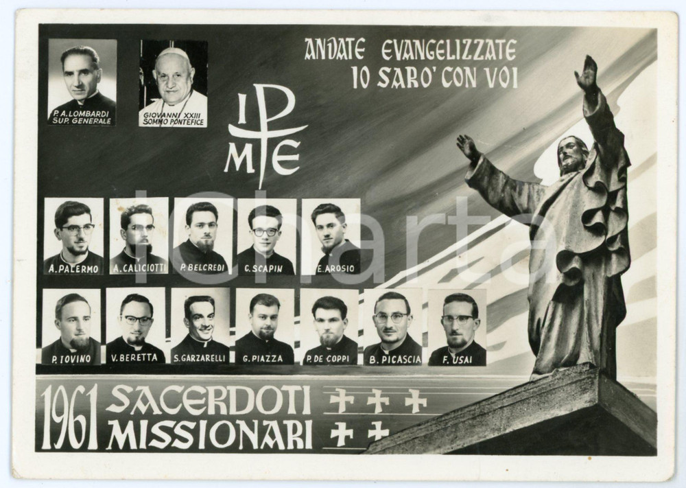 1961 PIME Nuovi sacerdoti missionari consacrati - Cartolina FG NV  Cartolina postale d'epoca, non viaggiata.CONDIZIONI: FAIR (smussature agli angoli)FORMATO: FG    originale e autentica 1