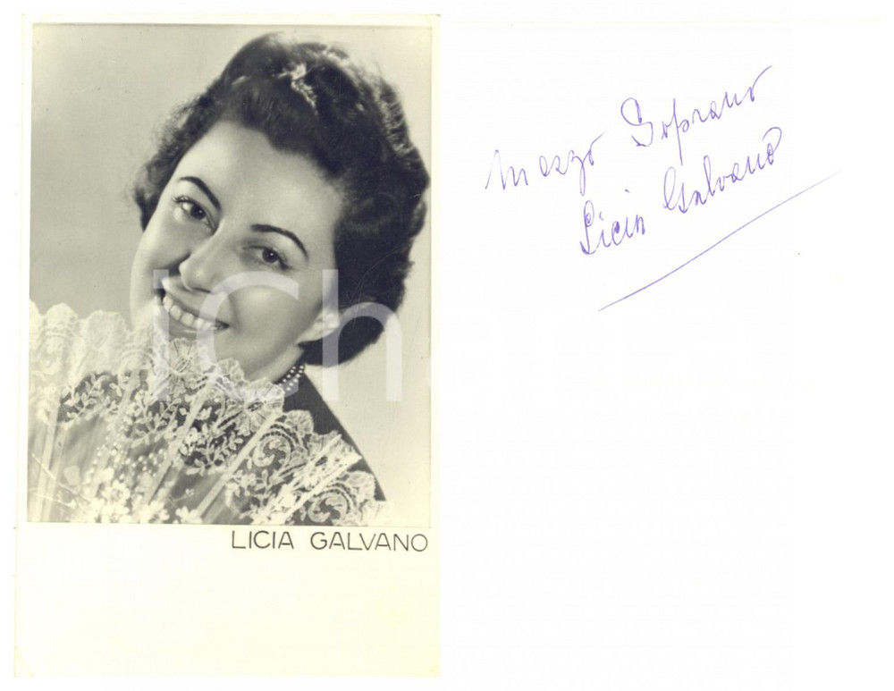 1960 ca ITALIA LIRICA Mezzosoprano Licia GALVANO - Foto 9x14 cm Fotografia d'epoca, in formato cartolina postale.CONDIZIONI: GFORMATO: 9x14 cm    originale e autentica 1