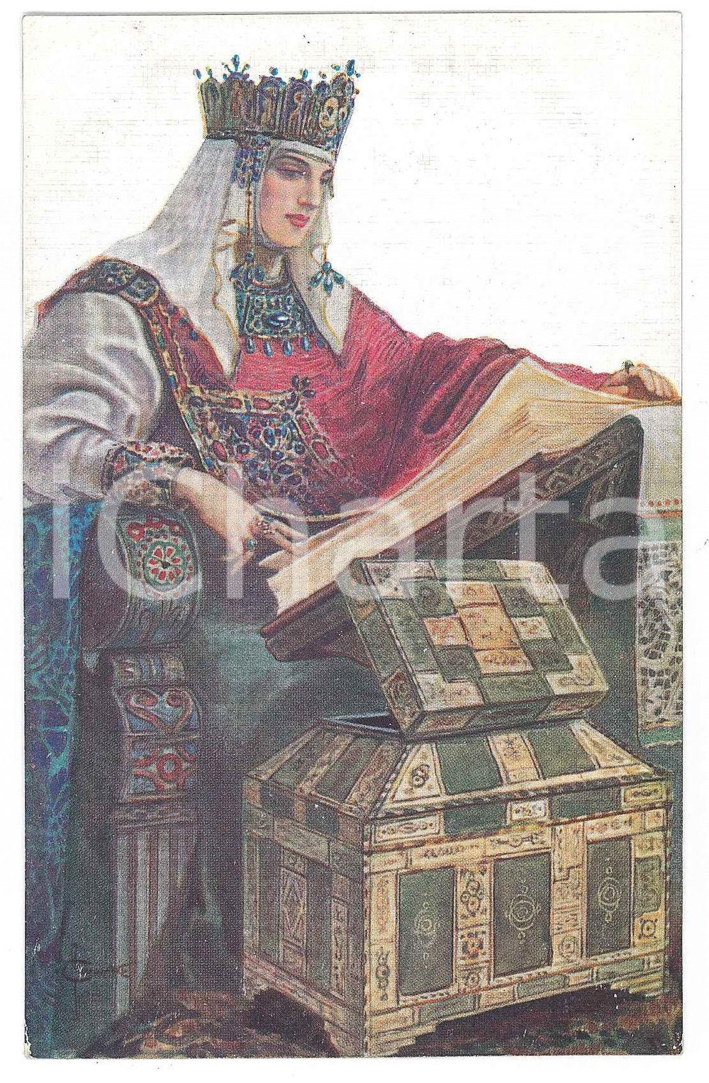 1910 ca RUSSIA Artist Sergey SOLOMKO - Princess Apraksia - Postcard  Cartolina postale d'epoca, non viaggiata.CONDIZIONI: GFORMATO: FP    originale e autentica 1