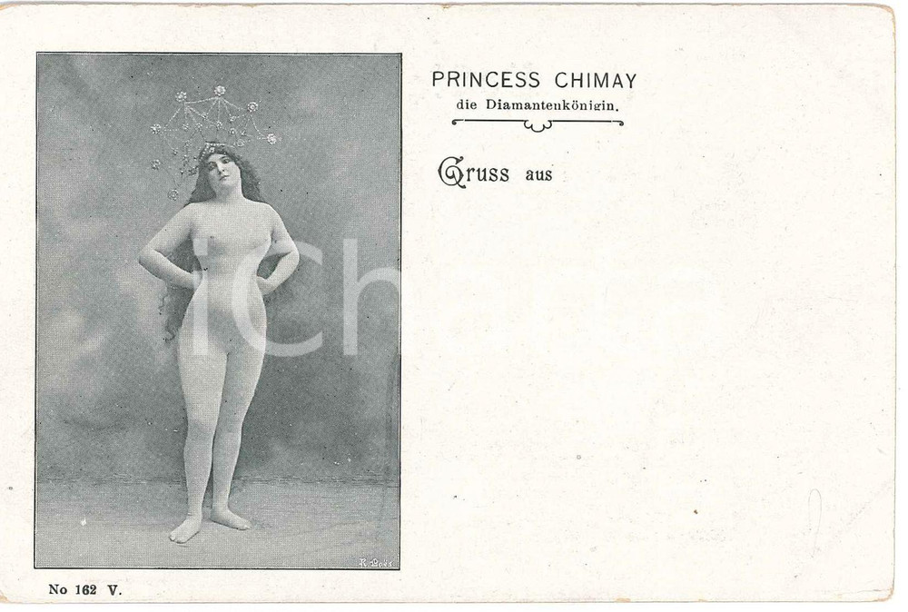1900 ca VINTAGE EROTIC Clara WARD Prinzess CHIMAY Bodystocking nude (3) Postcard  Cartolina postale d'epoca, che ritrae Clara Ward, principessa di Caraman-Chimay.Non viaggiata.CONDIZIONI: FAIR (lievi smussature agli angoli)FORMATO: 14x9 cm    originale e autentica 1