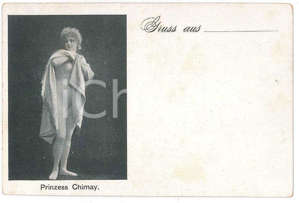 1900 ca VINTAGE EROTIC Clara WARD Prinzess CHIMAY Bodystocking nude (1) Postcard  Cartolina postale d'epoca, che ritrae Clara Ward, principessa di Caraman-Chimay.Non viaggiata.CONDIZIONI: GFORMATO: 14x9 cm    originale e autentica 1