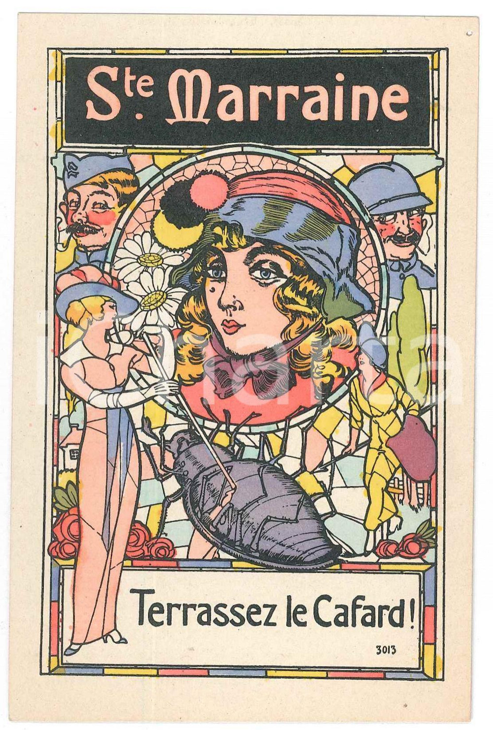 1920 ca  FRANCE - INSECTES - S.te Marraine, Terrassez le Cafard - Postcard  Cartolina postale d'epoca, non viaggiata.CONDIZIONI: GFORMATO: FP    originale e autentica 1