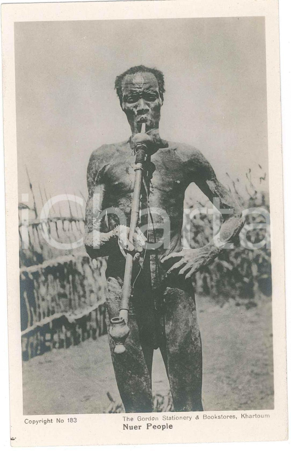 1920 ca SOUTH SUDAN Nuer people - Indigenous smoking a pipe  - Postcard FP NV  Cartolina postale d'epoca, non viaggiata.CONDIZIONI: GOODFORMATO: FP    originale e autentica 1