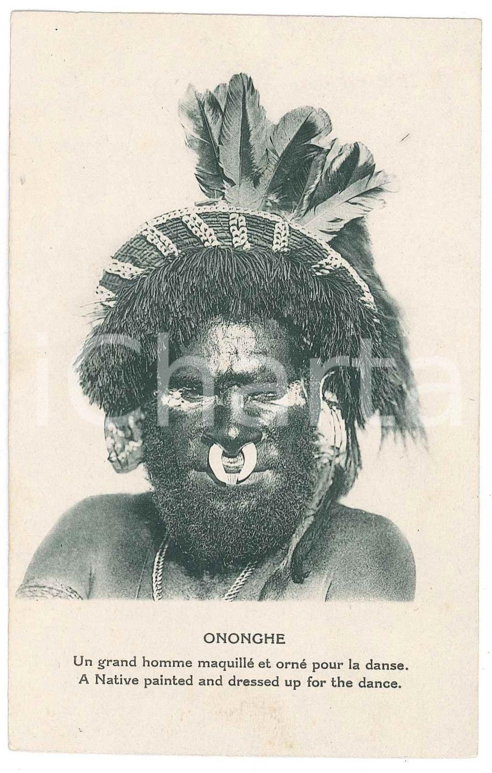 1920 ca PAPUA NEW GUINEA Native painted ad dressed up fo the dande - Postcard FP  Cartolina postale d'epoca, non viaggiata.EDITORE: Sacred Heart Fathers - Papua New GuineaCONDIZIONI: GOODFORMATO: FP    originale e autentica 1