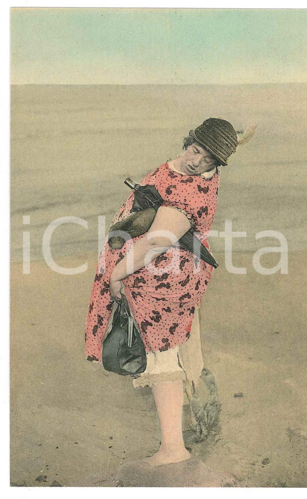 1930 ca FRANCE - HUMOUR Fat woman at the beach - Postcard FP NV (1)  Cartolina d'epoca.CONDIZIONI: GOODFORMATO: FP    originale e autentica 1