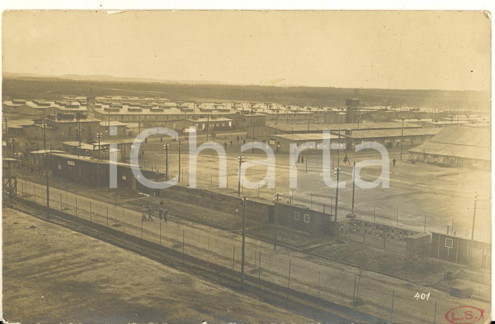 1917 WW1 SOLTAU POW Camp - General view - Photo RPPC  Fotografia d'epoca, in formato cartolina postale, con data e firma al verso di uno dei soldati prigionieri. GOOD/buono  Formato: 14x9 cm originale e autentica 1
