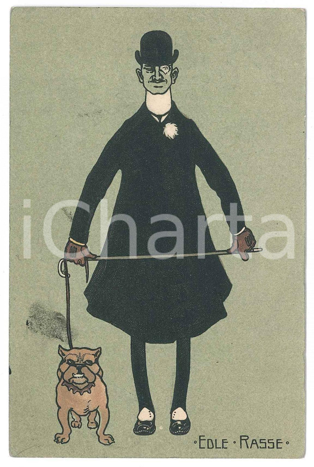 1910 GERMANY - DOGS - Edle Rasse - Postcard green B. DONDORF  Cartolina postale d'epoca, viaggiata.CONDIZIONI: F (lievi piegature angolari)FORMATO: 9x14 cmEDITORE: B. Dondorf - Frankfurt a/M    originale e autentica 1