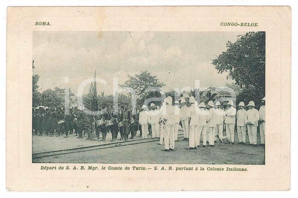 Cartolina originale da collezione 1911 BOMA  CONGO BELGE Vittorio Emanuele di SAVOIA  AOSTA Cartolina FP VG 1