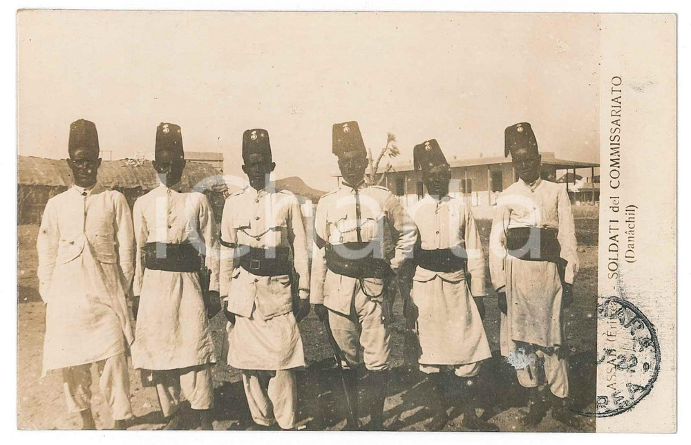 1922 ASSAB - ERITREA Soldati del Commissariato - Danachil - Cartolina FP NV  Cartolina postale d'epoca, viaggiata.CONDIZIONI: FAIR (lievi smussature agli angoli)FORMATO: FP    originale e autentica 1