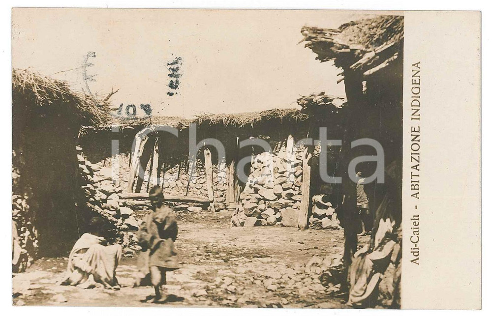 1920 ca ADI KEYH - ERITREA Abitazione indigena - Cartolina FP NV  Cartolina postale d'epoca, non viaggiata.CONDIZIONI: POOR (lievi smussature agli angoli, lieve piegature centrale)FORMATO: FP    originale e autentica 1