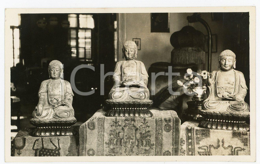1935 ca. CINA - Statuette votive di Buddha - Fotografia (1) Fotografia d'epoca. FAIR/discreto Lievi smussature angolari Formato: 11x7 originale e autentica 1