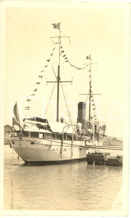 1935 ca CINA SINGAPORE Cannoniera SEBASTIANO CABOTO in porto - Foto 7x11 cm Fotografia d'epoca.CONDIZIONI: GFORMATO: 7x11 cm    originale e autentica 1