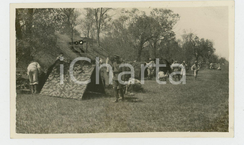 1935 ca CINA TIENTSIN Leoni di SAN MARCO - Accampamenti *Foto 1 Fotografia d'epoca.  Lievi smussature angolari Formato: 11x7 originale e autentica 1