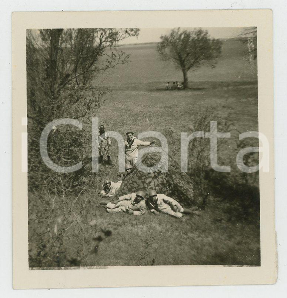 1935 ca CINA TIENTSIN Leoni di SAN MARCO - Accampamento (4) *Foto Fotografia d'epoca.  Lievi smussature angolari Formato: 6x6 originale e autentica 1