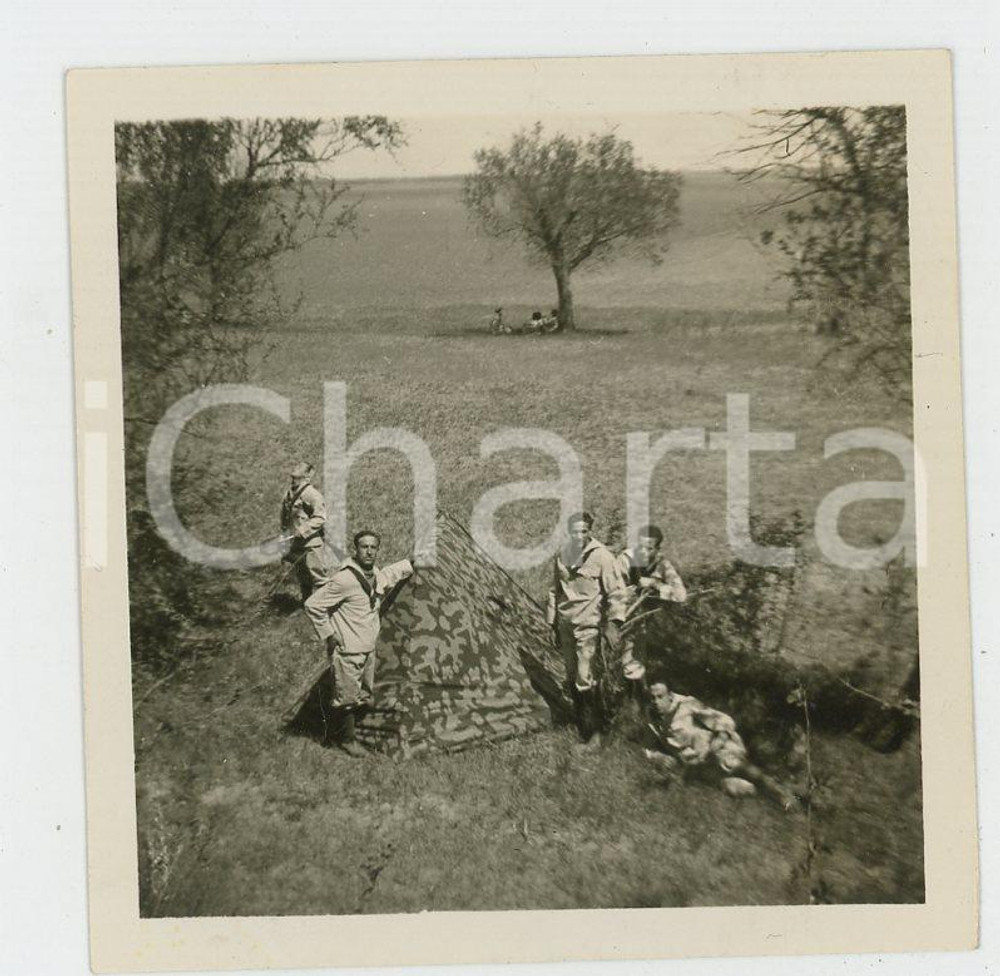 1935 ca CINA TIENTSIN Leoni di SAN MARCO - Accampamento (5) *Foto Fotografia d'epoca.  Lievi smussature angolari Formato: 6x6 originale e autentica 1