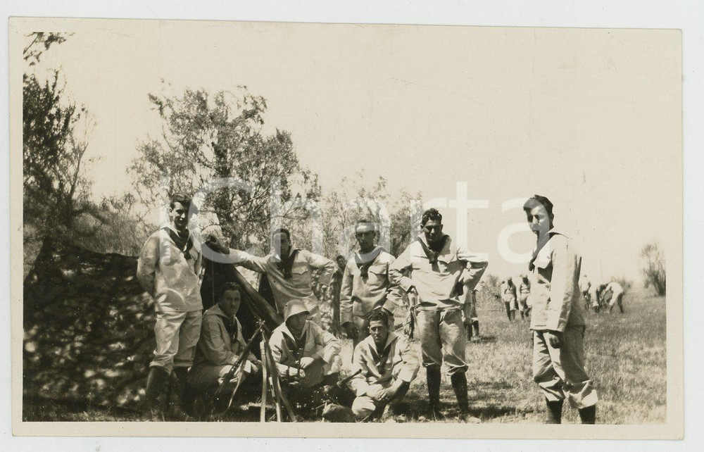 1935 ca CINA TIENTSIN Leoni di SAN MARCO - Accampamento *Foto Fotografia d'epoca.   Formato: 11x7 originale e autentica 1