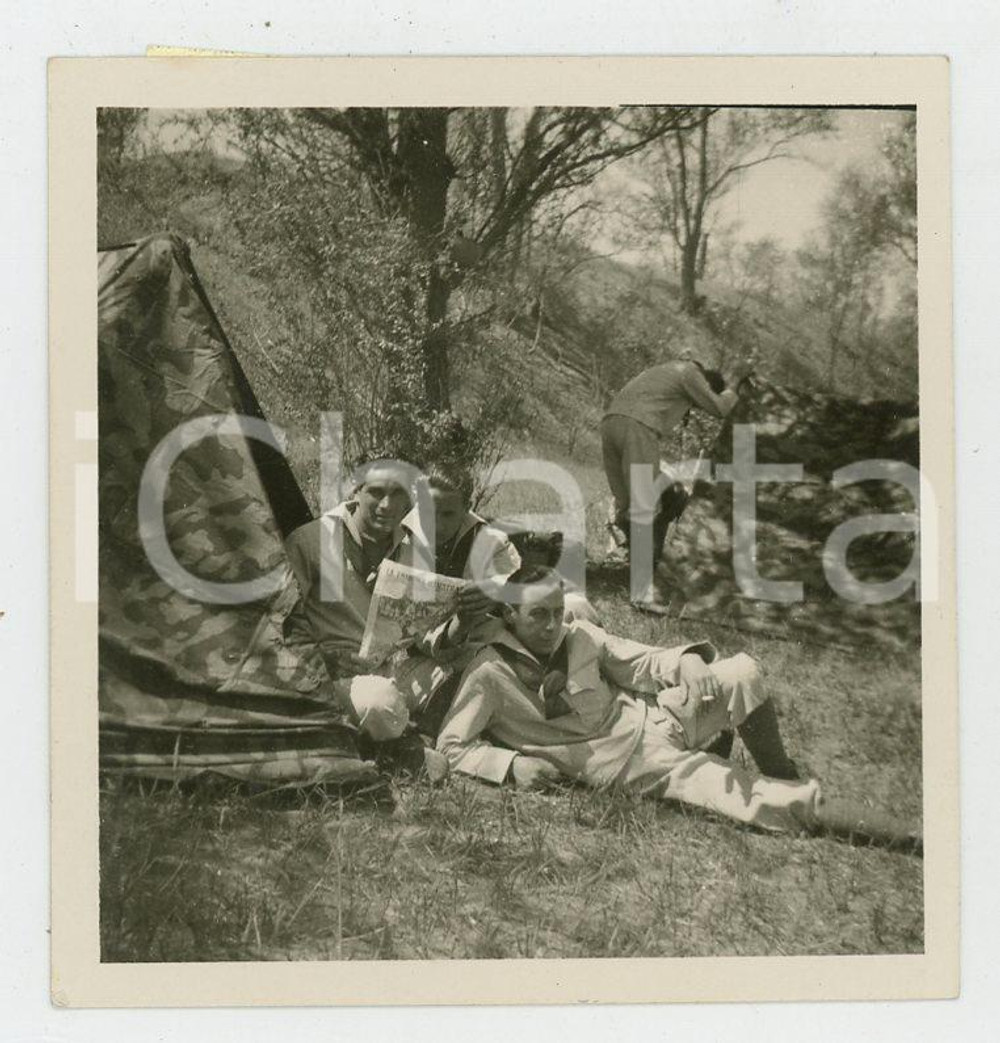 1935 ca CINA TIENTSIN Leoni di SAN MARCO - Accampamento (1) *Foto Fotografia d'epoca.  Lievi smussature angolari Formato: 6x6 originale e autentica 1