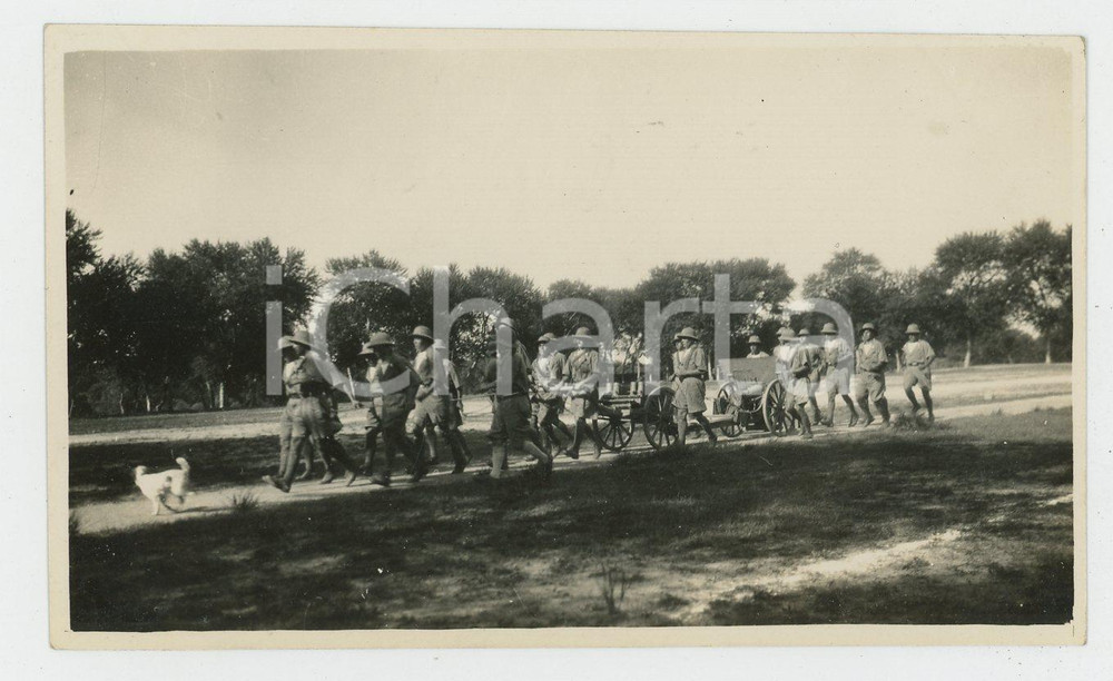 1935 ca CINA TIENTSIN Leoni di SAN MARCO - Esercitazioni con cannoni *Foto Fotografia d'epoca. FAIR/discreto Lievi smussature angolari Formato: 11x6 originale e autentica 1