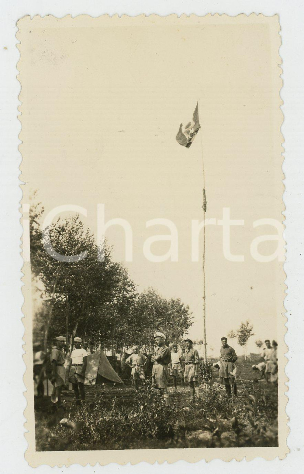 1935 ca CINA TIENTSIN Leoni di SAN MARCO - Alzabandiera *Foto Fotografia d'epoca. FAIR/discreto Lievi smussature angolari e piccolo segno all'angolo superiore sinistro Formato: 11x6 originale e autentica 1