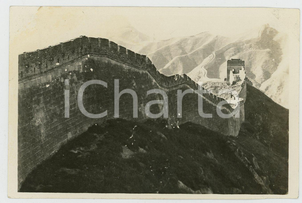 1935 ca CINA - Paesaggio con Grande Muraglia (5) - Foto VINTAGE 11x7 cm Fotografia d'epoca.CONDIZIONI: F (lievi abrasioni angolari)FORMATO: 11x7cm    originale e autentica 1