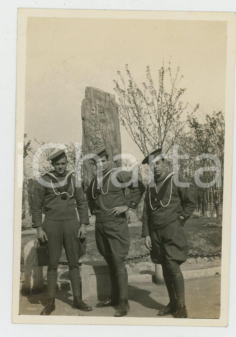 1935 ca CINA TIENTSIN Leoni di SAN MARCO - Monumento (3) *Foto Fotografia d'epoca. FAIR/discreto Lievi smussature angolari Formato: 9x6 originale e autentica 1