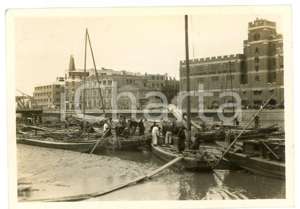 1935 ca CHINA - SHANGHAI Suzhou Creek (?) Generale view - Foto 8x5 cm (6) Fotografia d'epoca. GOOD/buono  Formato: 8x5 cm originale e autentica 1