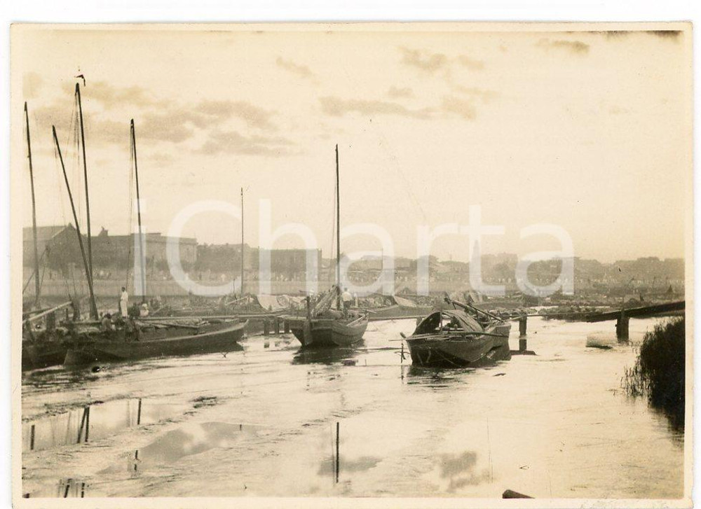 1935 ca CHINA - SHANGHAI Suzhou Creek (?) Generale view - Foto 8x5 cm (3) Fotografia d'epoca. GOOD/buono  Formato: 8x5 cm originale e autentica 1