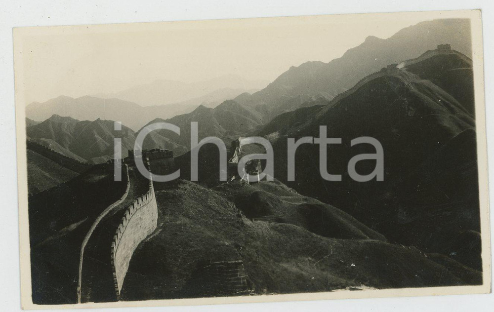 1935 ca CINA - Paesaggio con Grande Muraglia (10) - Foto VINTAGE 10x6 cm Fotografia d'epoca.CONDIZIONI: G (lievi abrasioni angolari)FORMATO: 10x6cm    originale e autentica 1