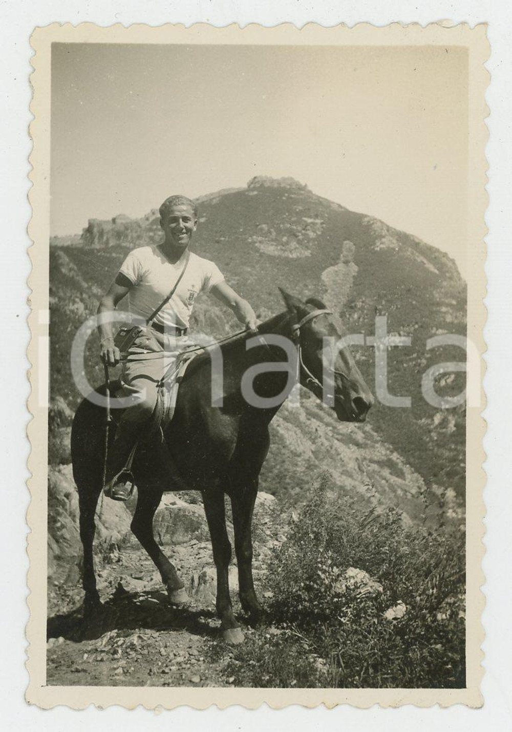 1935 ca CINA TIENTSIN - Leoni di SAN MARCO - A cavallo (1) *Foto Fotografia d'epoca. GOOD/buono Lievi smussature angolari Formato: 9x6 originale e autentica 1