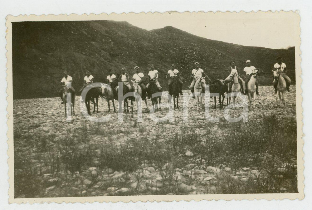1935 ca CINA TIENTSIN Leoni di SAN MARCO - A cavallo *Foto Fotografia d'epoca. FAIR/discreto Lievi smussature angolari Formato: 10 x 6 cm originale e autentica 1