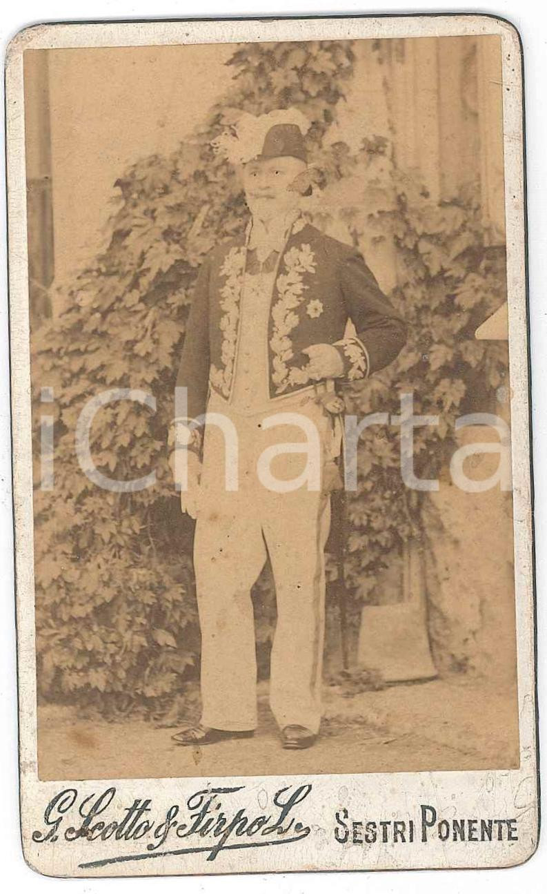 1890 ca SESTRI PONENTE Ritratto maschile in uniforme - Foto SCOTTO & FIRPO CDV Fotografia d'epoca, montata su cartoncino rigido.FOTOGRAFO: G. Scotto &amp; Firpo L. - Sestri PonenteCONDIZIONI: G (minime macchie)FORMATO: CDV    originale e autentica 1