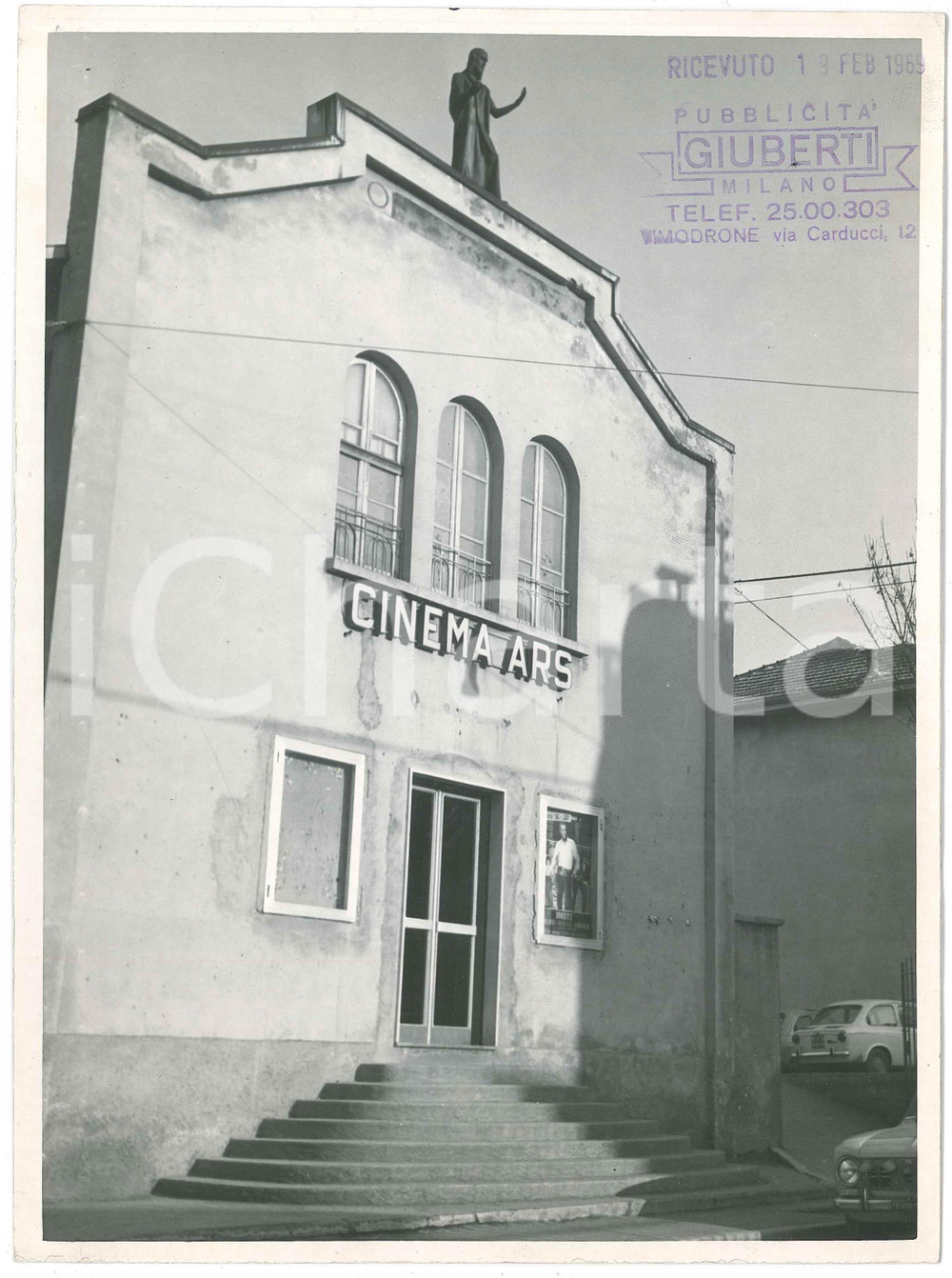 1969 MILANO Cinema ARS - Facciata - Fotografia 18x24 cm Fotografia d'epoca, con timbro al recto.CONDIZIONI: GFORMATO: 18x24 cm    originale e autentica 1