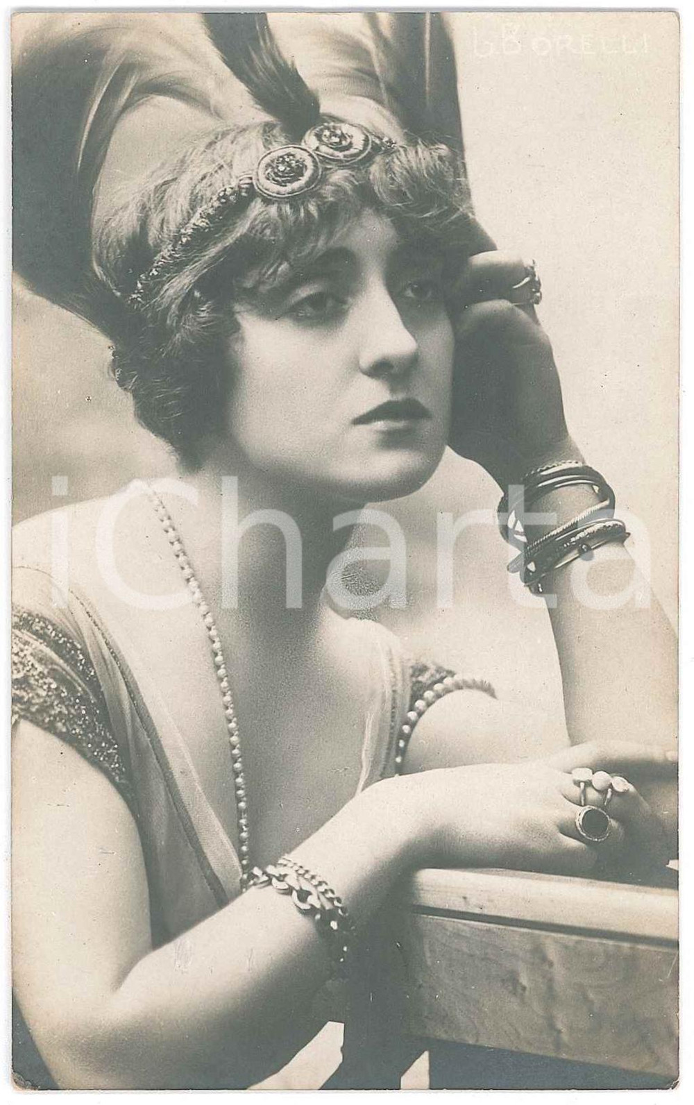Cartolina originale da collezione 1915 ca CINEMA MUTO Attrice Lyda BORELLI  Cartolina postale RPPC 1