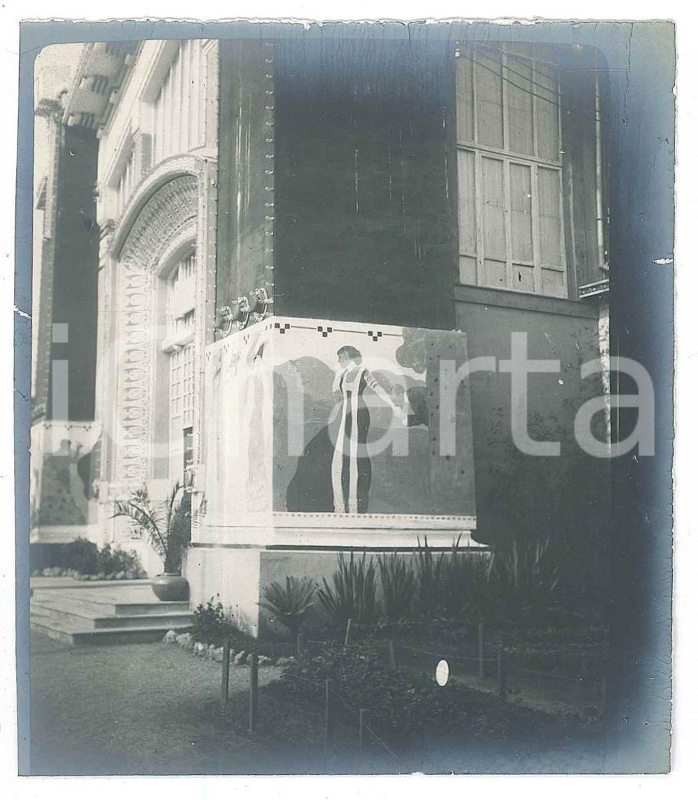 1906 EXPO MILANO Dettaglio di un padiglione - Foto 8x10 cm Fotografia originale d'epoca.  FAIR/discreto lievi piegature e difetti di stampa Formato: 8x10 cm originale e autentica 1