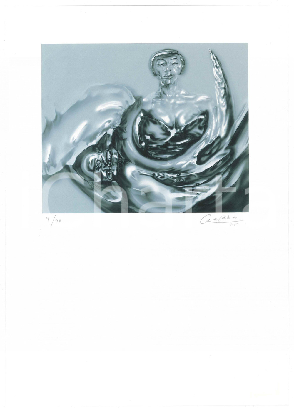 2005 Jurgen CZASCHKA - Woman - SIGNED colour print n° 4/40 Stampa a colori a tiratura limitata, numerata (4/40) e firmata in originale dall'illustratore e incisore J&uuml;rgen Czaschka.FORMATO: 21x30 cmCONDIZIONI: G GOOD/buono  Formato: 21x30 cm originale e autentica 1