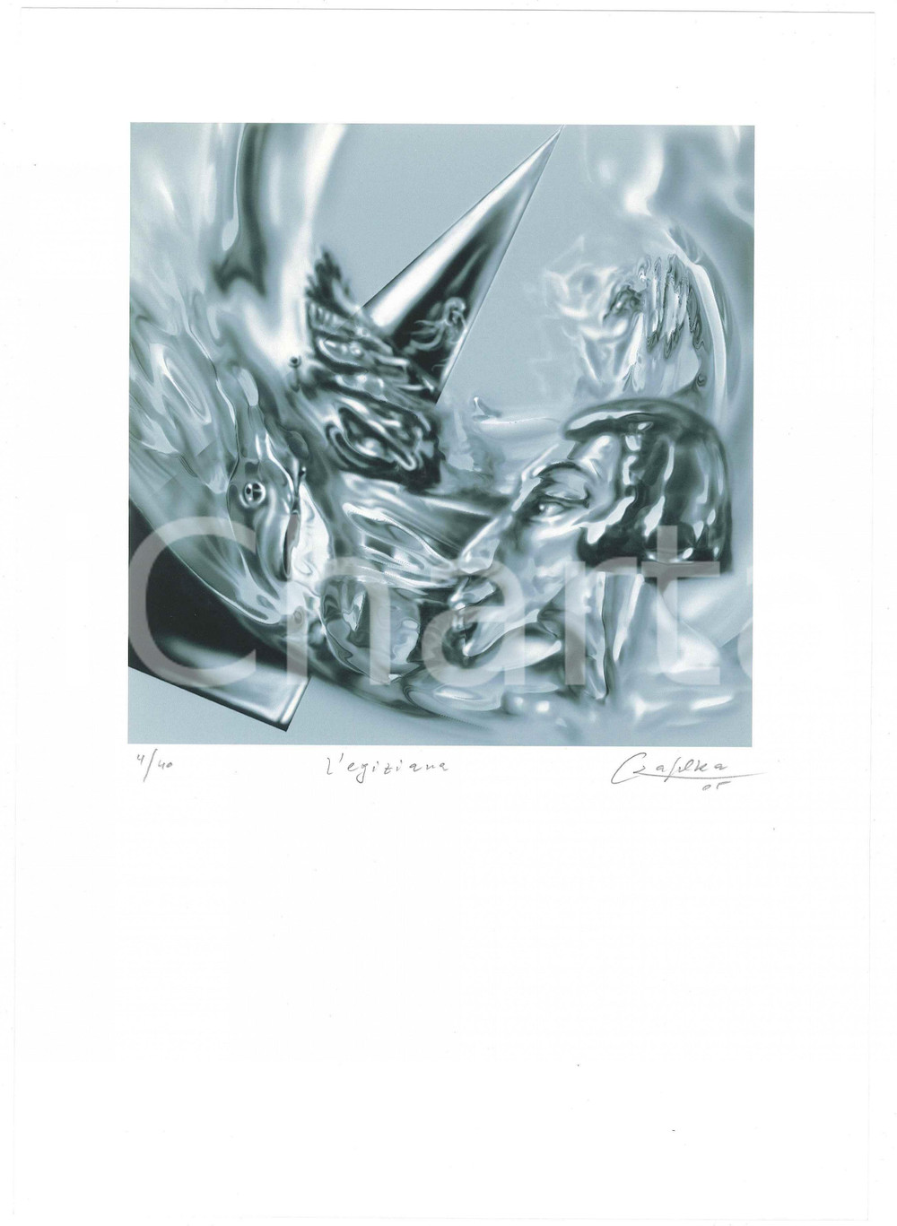 2005 Jurgen CZASCHKA - L'egiziana - SIGNED colour print n° 4/40 Stampa a colori a tiratura limitata, numerata (4/40) e firmata in originale dall'illustratore e incisore J&uuml;rgen Czaschka.FORMATO: 21x30 cmCONDIZIONI: G  GOOD/buono  Formato: 21x30 cm originale e autentica 1