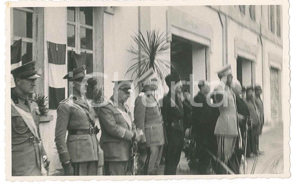 Fotografia d epoca originale 1940 ca FASCISMO CATANZARO Gerarchi e autorità a un evento Foto I. DANIELE 14x9 1