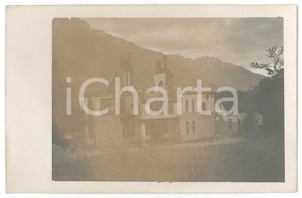 1916 WW1 VELO D'ASTICO Villa FOGAZZARO "La Montanina" - Danni di guerra - Foto  Fotografia d'epoca, in formato cartolina postale. FAIR/discreto alone Formato: 14x9 cm originale e autentica 1