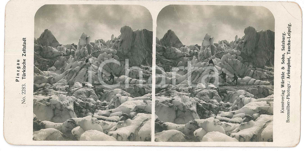 Fotografia d epoca originale 1890 ca AUSTRIA  PINZGAU Die Türkische Zeltstadt Stereoview n° 2283 1
