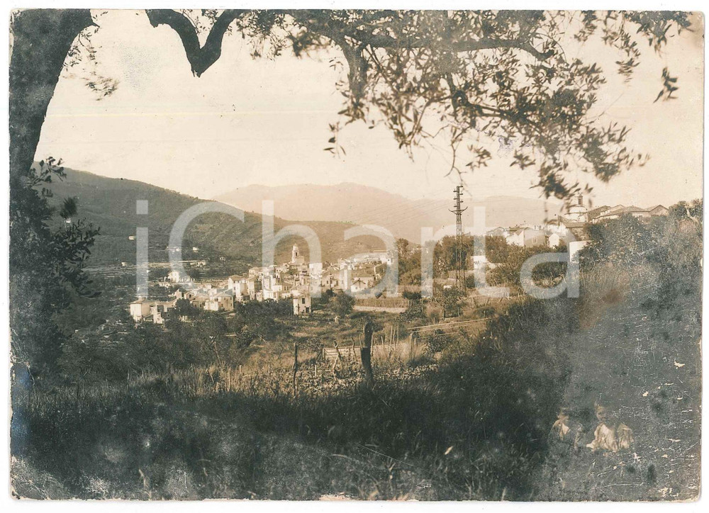 1925 ca SANREMO Frazione COLDIRODI - Panorama - Foto DANNEGGIATA 17x12 cm  Fotografia d'epoca, con didascalia manoscritta al verso.FOTOGRAFO: Canzio Bazzoli - Sanremo VERY POOR/gravemente danneggiato danni evidenti da umidità ai margini; vasto alone; piegature laterali Formato: 17x12 cm originale e autentica 1