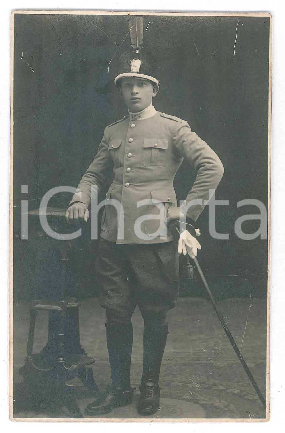 1920 ca PARMA Allievo ufficiale - Scuola di Applicazione *Foto ZAMBINI  Fotografia d'epoca, in formato cartolina postale. POOR/danneggiato difetti di stampa al lato superiore Formato: 9x13 cm originale e autentica 1