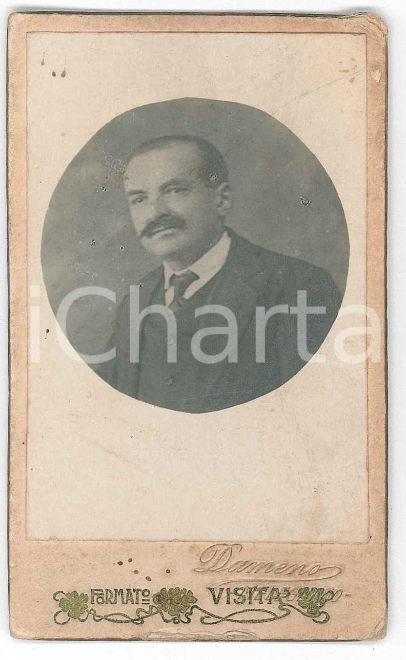 Fotografia d epoca originale 1880 ca. ITALIA  Ritratto uomo in vestito elegante  Foto DAMENO CDV 1