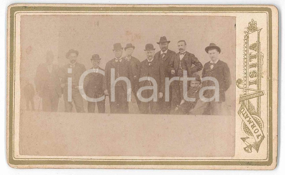 Fotografia d epoca originale 1870 ca s. l. ITALIA Gruppo di uomini  Ritratto  Foto VINTAGE CDV 1